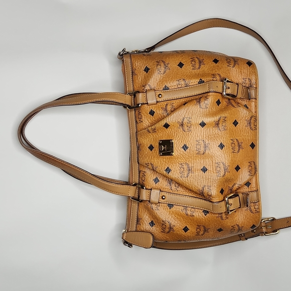 MCM Bags Authentic Mcm Bag Cognac Visetos Essentials Shopper Twoway